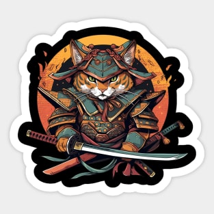 samurai cat Sticker